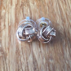 Gold Tone Twist Knot Post Earrings NWT